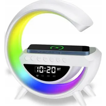 Hodiny LED RGB LAMPIČKA BEZDRÁTOVÁ NABÍJEČKA RÁDIO BUDÍK HODINY BT