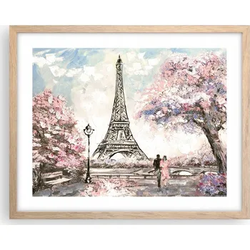 Obraz Obraz plakát v rámu světlý dub 50x40 cm - foto města do obýváku