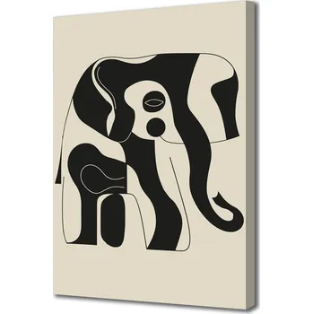 Obraz Obraz na plátně Abstraktní obraz Slon v odstínech černé a béžové 50x70 cm