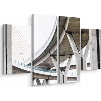Obraz Obraz Čtyřdílný MOST Budova Pohled Zespodu 80x60