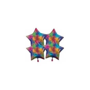 Balónek Sada fóliových balónků duhové hvězdy 48 CM