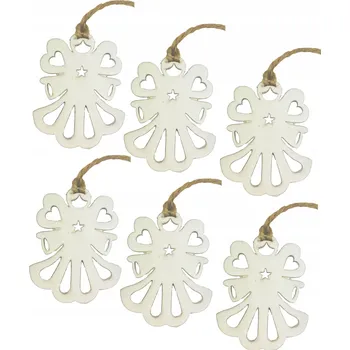 Vánoční dekorace Dřevěné vánoční baňky Anděl - dřevěná závěsná ozdoba na stromeček na vánoční stromeček