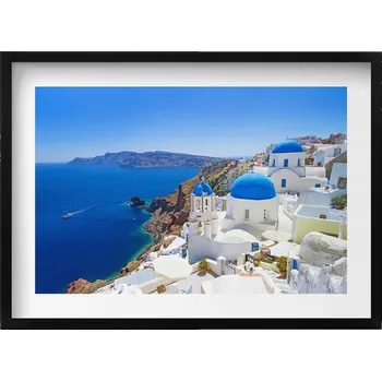 Obraz Dekorativní obraz v rámu do obýváku Výhled na řeckou architekturu 70x50 cm