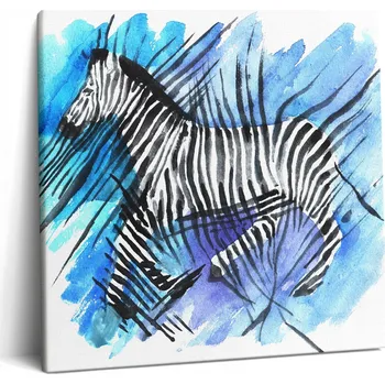 Obraz Foto Obraz na Zeď Canvas Do Posilovny Tištěný Malovaný Zebra 60x60 cm