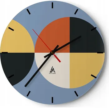 Hodiny Velké nástěnné hodiny 40x40 Abstrakce Skleněné hodiny Kulatý Tiché