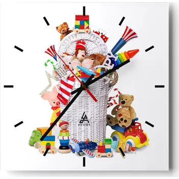 Hodiny Velké nástěnné hodiny na zeď 40x40 Hračky Skleněné hodiny Čtvercové Tiché