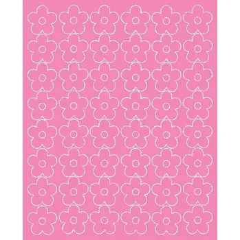 Obraz Nálepky na zeď Květiny 48 ks růžové