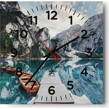 Hodiny Nástěnné hodiny do obýváku 40x40 Krajina Bezhluczne Skleněné hodiny Tiché