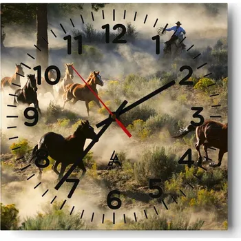 Hodiny Nástěnné hodiny do obýváku 40x40 Krajina Bezhluczne Skleněné hodiny Tiché