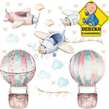 Samolepící dekorace XL Samolepky na zeď PASTELOVÉ Balónky 57x90