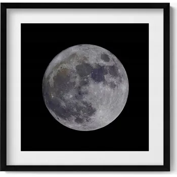 Obraz Nástěnný obraz v rámu s grafikou Úplněk na černé obloze 50x50 cm