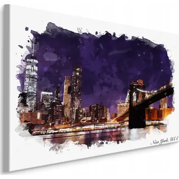 Obraz Nástěnný obraz Brooklynský most New York 3D 90x60 cm