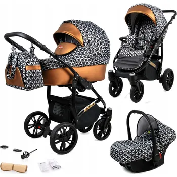 Kočárek Dětský kočárek 3v1 BabyLux MIRACLE - hluboká korba, sportovní sedačka, autosedačka