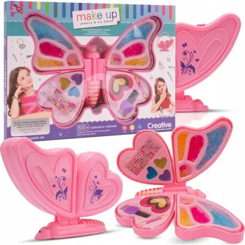 kreativní sada Sada na výrobu náramků, šperků a líčení, korálky Makeup DIY 2v1
