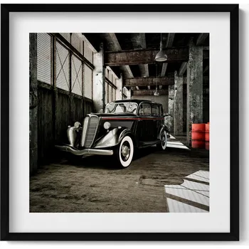 Obraz Moderní nástěnná dekorace Klasické auto ve staré továrně 50x50 cm
