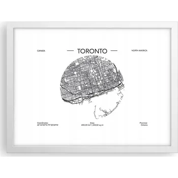 Obraz Obraz plakát v bílém rámu do obýváku 40x30 mapa foto plakáty na zeď