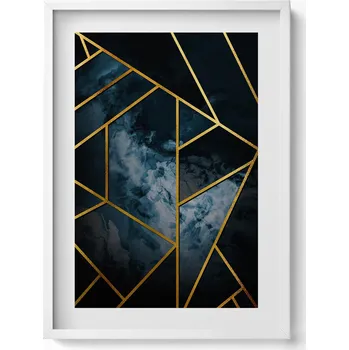 Obraz Dekorativní obraz v rámu do obýváku Tmavá geometrická abstrakce 50x70 cm