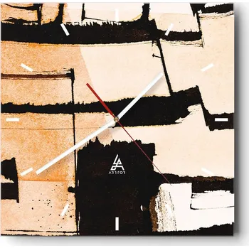 Hodiny Velké nástěnné hodiny 40x40 Abstrakce Skleněné tiché hodiny