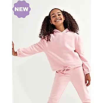 Dívčí mikina TriDri - Dětská krátká mikina TR85B ( Kids Recycled Cropped Oversize Hoodie )