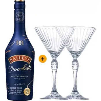 Likér Výhodný balíček Baileys Chocolate 0,5 L 15,7% + premium skleničky martini