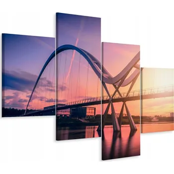 Obraz Vícedílný obraz MOST Západ slunce 3D 80x50
