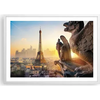 Obraz Plakát v bílém rámu do obýváku ložnice 70x50 město moderní obraz