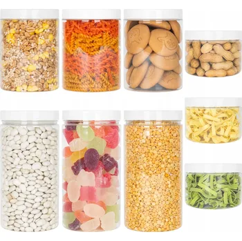 Dóza na potraviny 9x ZAVAŘOVACÍ SKLENICE / NÁDOBA NA POTRAVINY PRO SÝPKÉ POTRAVINY 0,5L 1L 1,5L kamaju NOVÉ ZBOŽÍ