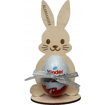 Velikonoční dekorace Stojánek zajíček na vajíčko Kinder Velikonoce se jménem