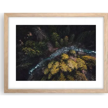 Obraz Obraz plakát v rámu světlý dub do obývacího pokoje 40x30 les foto plakáty na zeď