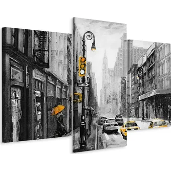 Obraz Obraz tryptych Město Ulice architektura 3D 60x40