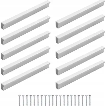 Nábytkové kování 10 Ks Nábytková úchytka Stříbrná 128 mm + vruty