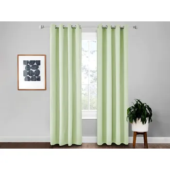 Bytový textil XPOSE® Zatemňovací závěsy HADES - zelený 140x180 cm 2ks, + Prodloužená možnost vrácení zboží do 50 dnů