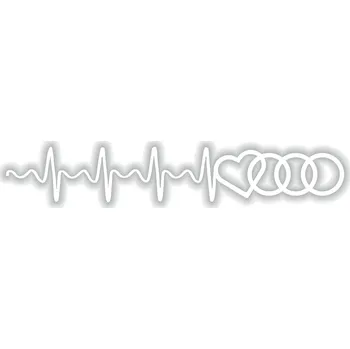 Samolepicí dekorace na vozidlo VAR AUDI diagram - nálepka 15x2,5 cm BÍLÁ samolepka