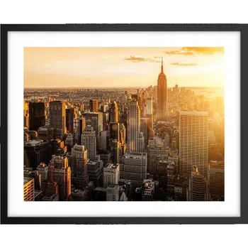 Obraz Foto obraz plakát na zeď v černém rámu 50x40 město plakáty do obýváku