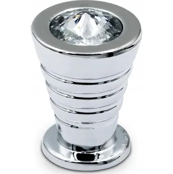 Nábytkové kování NÁBYTKOVÁ ÚCHYTKA S KŘIŠŤÁLEM CHROMOVANÁ ÚCHYTKA NA NÁBYTEK GLAMOUR