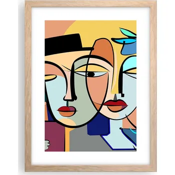 Obraz Obraz plakát v rámu světlý dub do obýváku 30x40 tváře plakáty na zeď