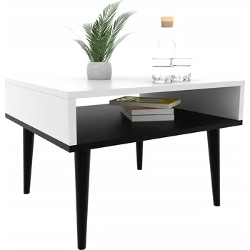 Konferenční stolek Konferenční stolek Malecki Meble obdélníkový 55 x 50 x 45 cm bílý, černý