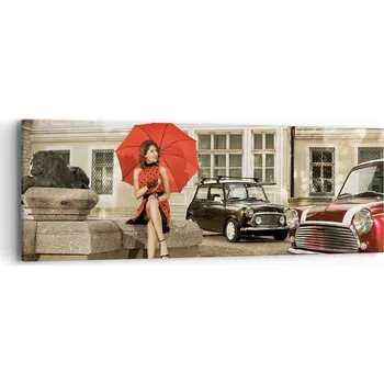 Obraz Obraz na plátně do obýváku ložnice 90x30 žena foto obrazy na zeď