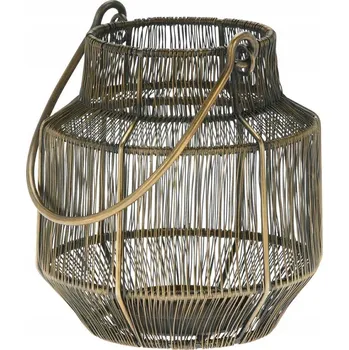 Obraz Drátěná lucerna zlatá s rukojetí 18 cm