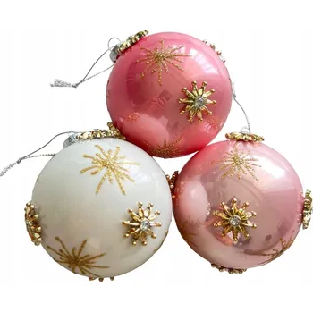 Vánoční dekorace SKLENĚNÉ VÁNOČNÍ BAŇKY VÁNOČNÍ VÁNOČNÍ BAŇKY VÁNOČNÍ KOULE SMĚS BAREV 3 KS