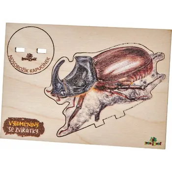 Dřevěná hračka Lesní svět Vylomeniny se zvířátky S nosorožík