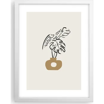 Obraz Obraz plakát v bílém rámu do obýváku 30x40 listy foto plakáty na zeď