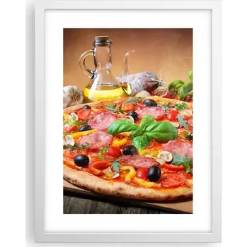 Obraz Obraz plakát v bílém rámu do obýváku 30x40 gastronomie plakáty na zeď