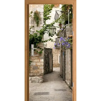 Fototapeta Samolepicí OKLEINA na dveře ULIČKA MĚSTEČKO