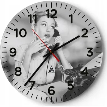 Hodiny Nástěnné hodiny do obýváku 40x40 Vintage Kulatý Skleněné hodiny Loft Tiché