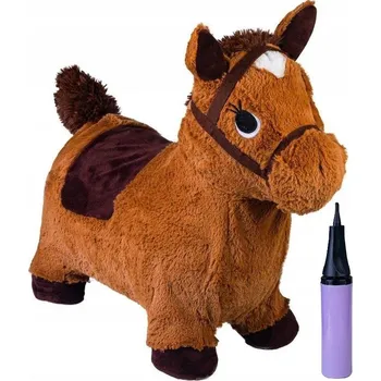 Hopsadlo NAFUKOVACÍ SKÁKACÍ KONÍK S HNĚDOU SRSTÍ + PUMPIČKA