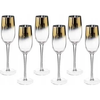 Sklenice SKLENIČKY NA ŠAMPAŇSKÉ zlaté SKLENĚNÉ 210 ml 6 kusů