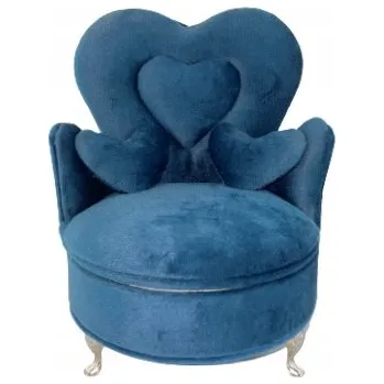 Šperkovnice ŠPERKOVNICE NA BIŽUTERII KŘESLO TMAVĚ MODRÉ