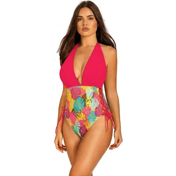 Dámské plavky Jednodílné plavky Self Pati8 S 1091 - Self růžová-oranžová L