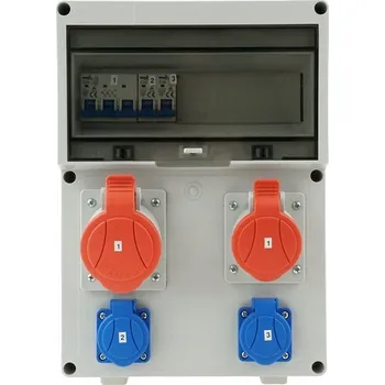 Elektrická zásuvka Staveništní rozvaděč 400V 32A/5P + 400V 16A/5P + 230V 16A jištěný